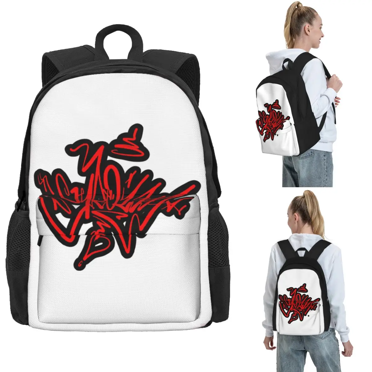 

Graffiti Artwork Backpack Hot Sale Daypack Large Capacity Kids BookBag School Bag Shoulder Bags for Men Women