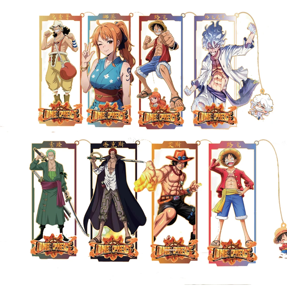 

One Piece Metal Bookmarks with Cartoon Characters, Anime Accessories for True Fans，Book accessories for anime book enthusiasts