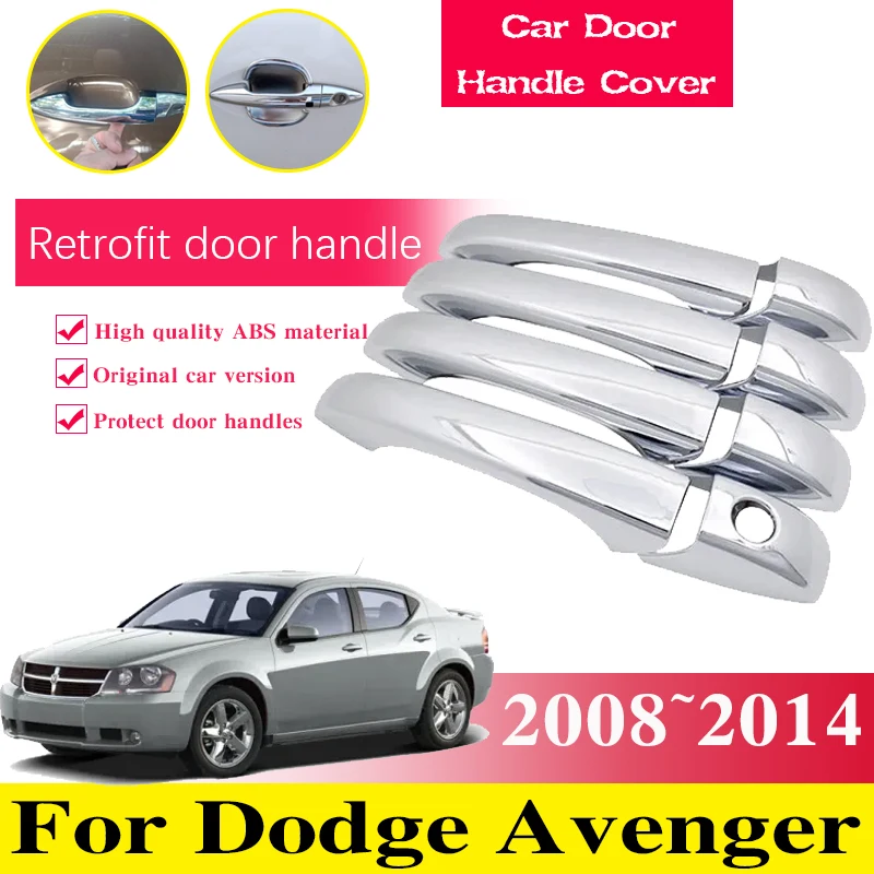 

Luxurious For Dodge Avenger Accessories GTS 2008 2009~2014 4x Car Door Handle Sticker Black Gloss Exterior Decor Car Accessories