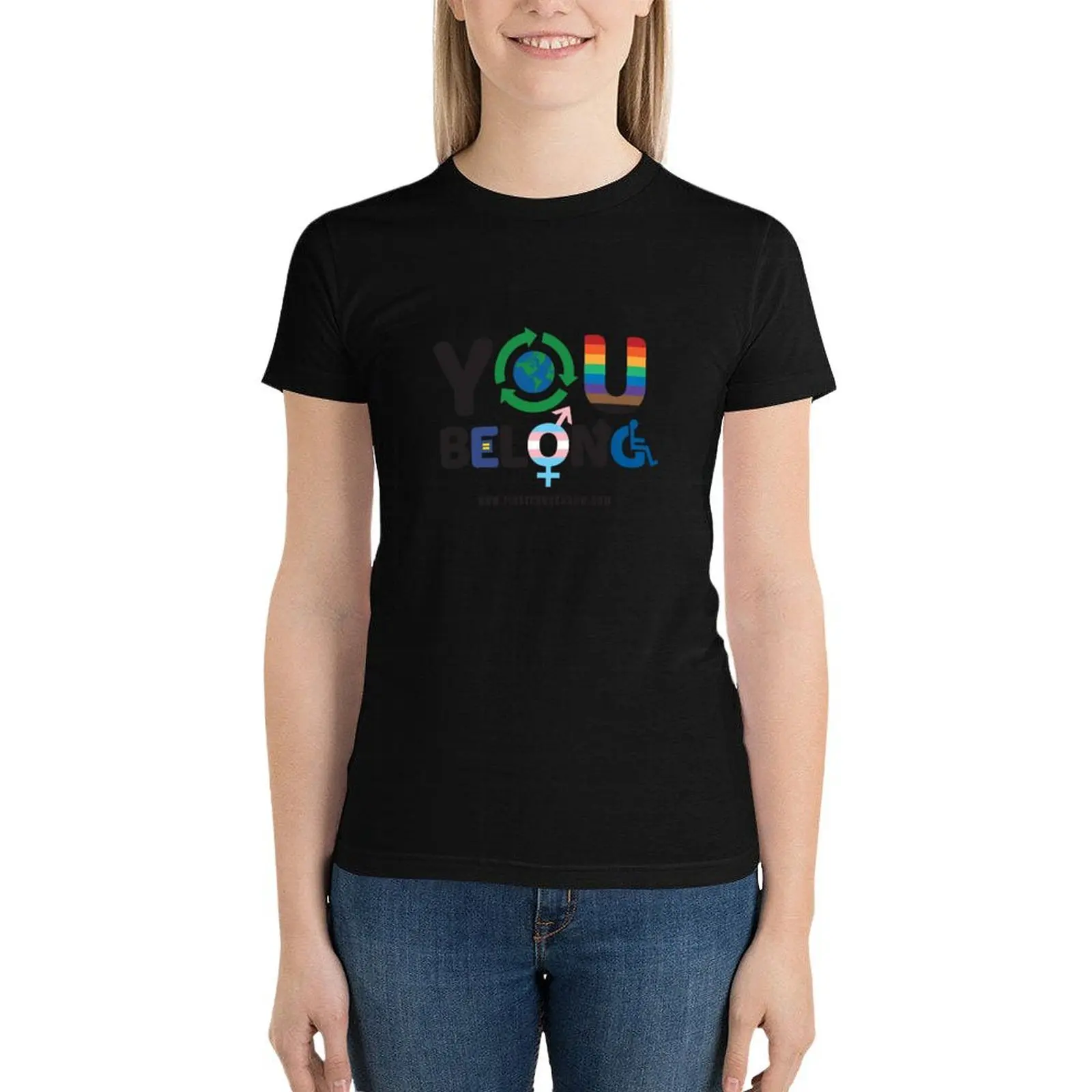 Camiseta de talla grande para mujer, ropa hippie de gran tamaño con logotipo, tops de verano