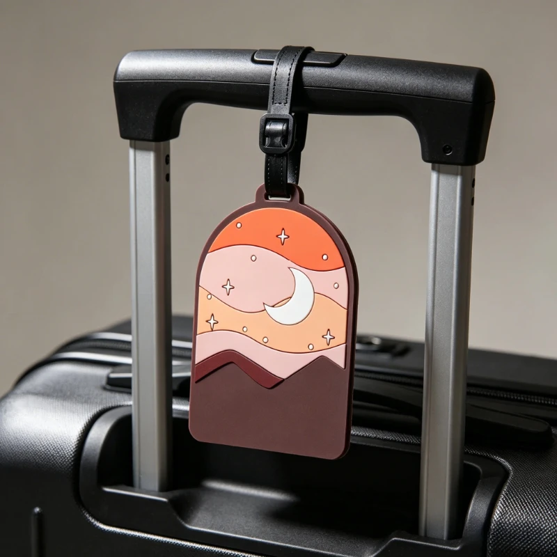 1Pc Creative Luggage Tag Inspired By Starry Sky, Mountains Art, The Perfect Travel Accessory. Includes One Portable ID Tag, Suit