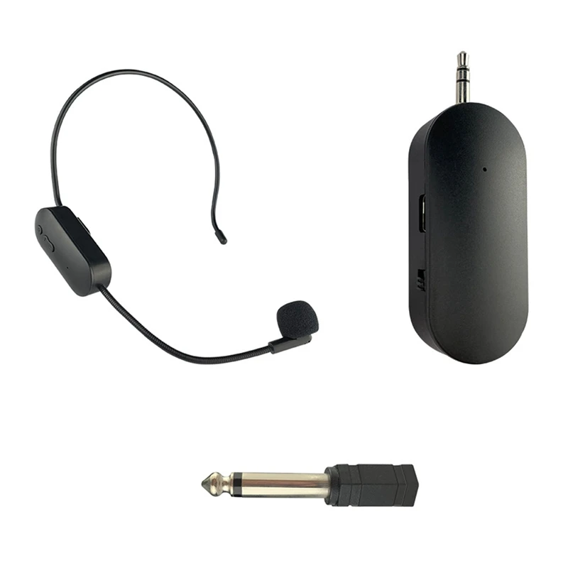 New-3X 2.4G Wireless Head-Mounted Lavalier Microphone Set Transmitter With Receiver For Amplifier Voice Speaker 1 To 2