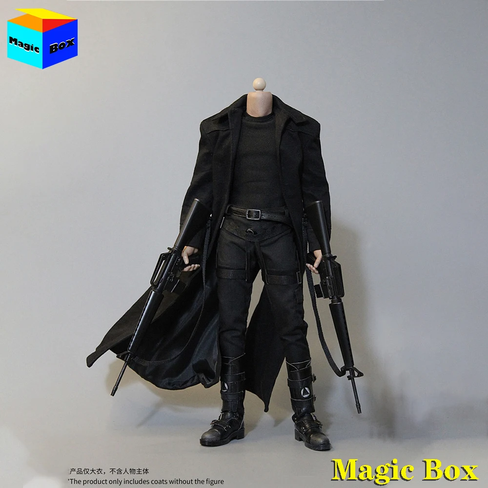 DAFTOYS F022 1/6 The Matrix Neo Keanu Reeves Fashion Long Windbreaker Coat M16 Weapon Model Set Fit 12