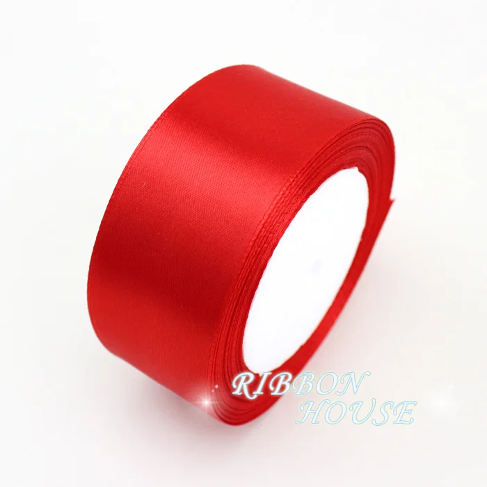 (25 yards/roll) Red Single Face Satin Ribbon Wholesale Gift Wrapping Christmas ribbons