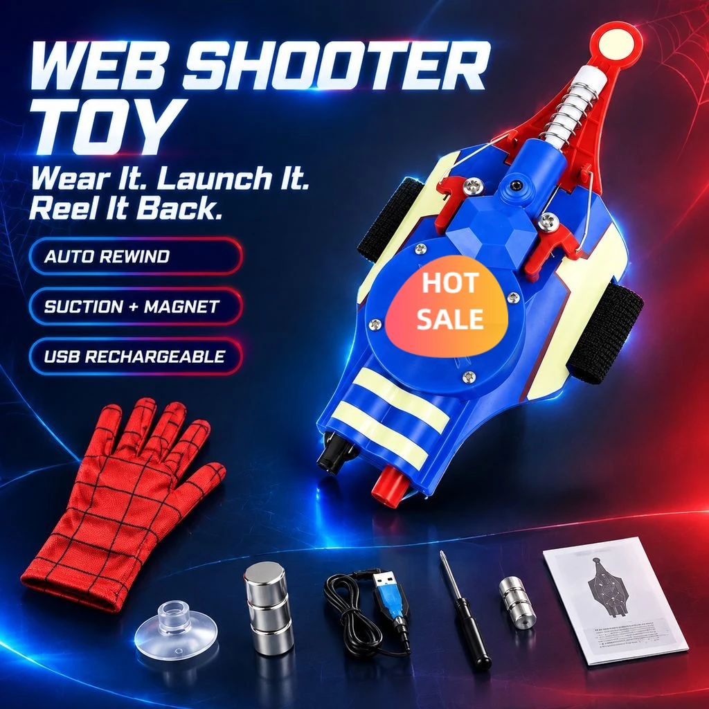Halloween gifts Hot Web Luminous laser Shooters Wrist Launcher Shooters Cosplay Props Shooting Device Toy Favorite Transmitter