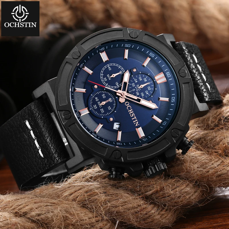 OCHSTIN 2024 Hot Model Creative Nylon Series Business High-end Men's Quartz Watch Multifunction Quartz Movement Watch