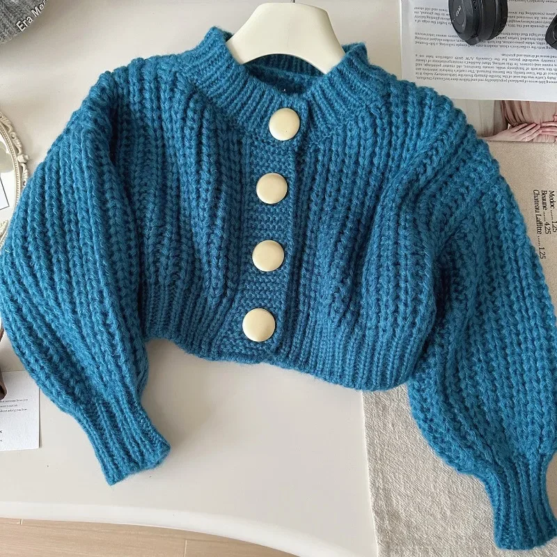 Girls Clothes Set Autumn Winter Sweaters Cardigans+Polka Dot Skirt Fashion Korean Warm Toddler Girl Clothes Suits 2 3 4 5 6 7 8Y 2