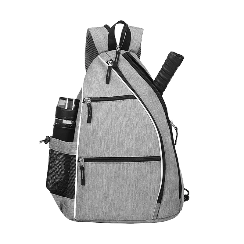 Pickle Ball Bag, Reversible Crossbody Bag/Backpack For Women Men For Outdoor Sports 1 Piece Grey 400D Oxford Cloth