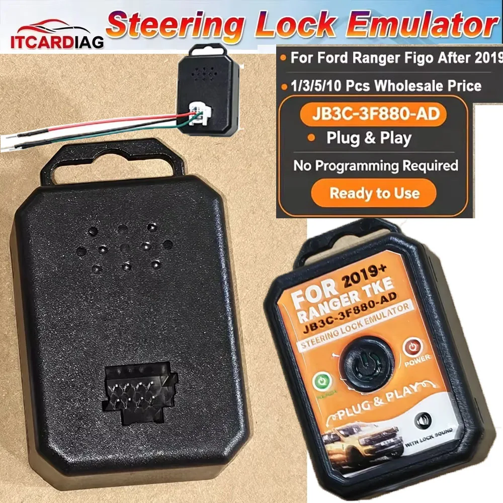 For Ford Ranger Figo After 2019 Steering Lock Emulator Compatible No: JB3C-3F880-AD with Lock Sound Plug & Play
