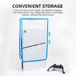 For PS5 slim Console Dust Cover Dustproof Transparent Case Dustprevent Bag Game Accessories For Disc Version & Digital Edition