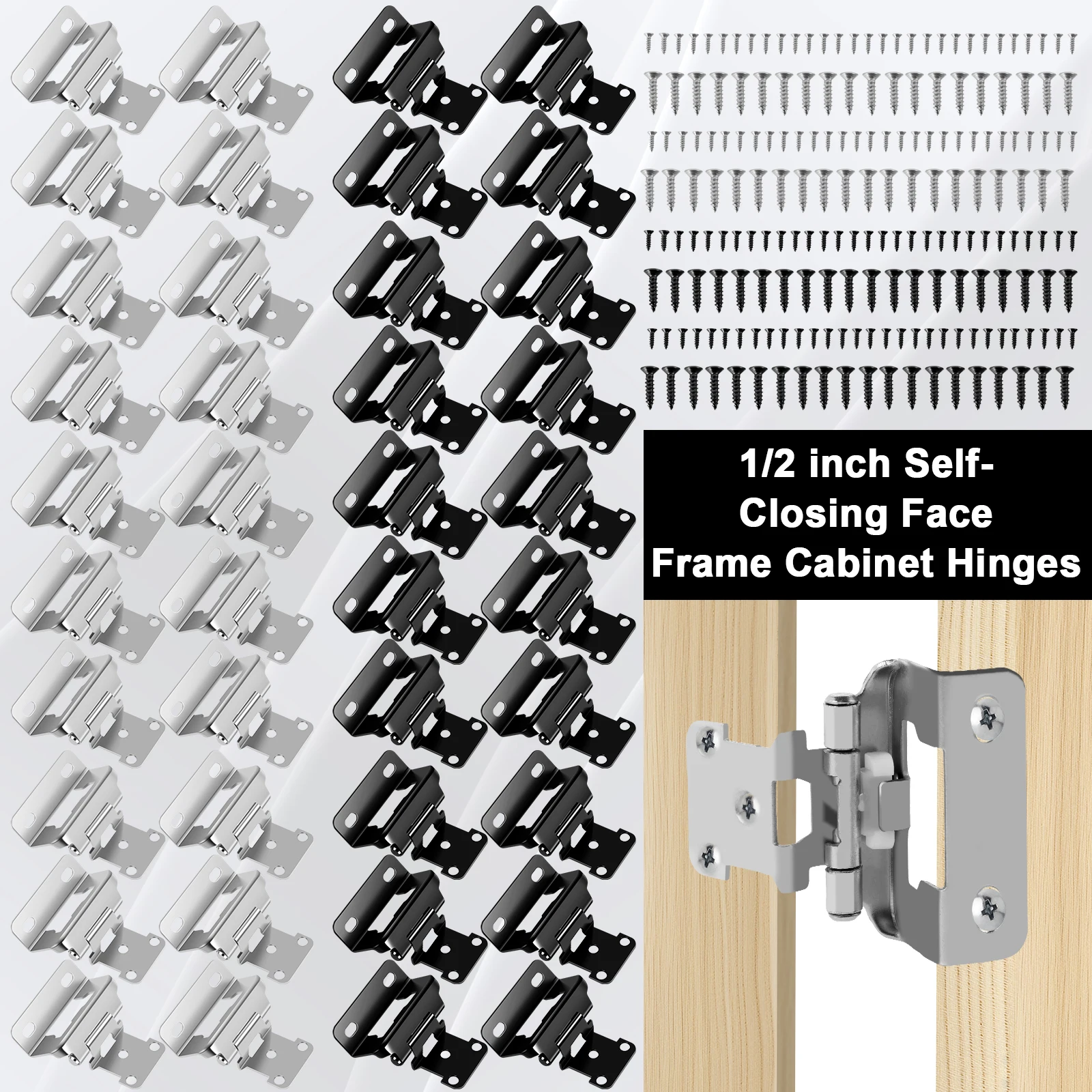

20Pcs Metal Door Hinge Self Closing Cabinet Hinges Heavy Duty Sturdy Frame Cabinet Hinges for Vintage Furniture Kitchen Cupboard