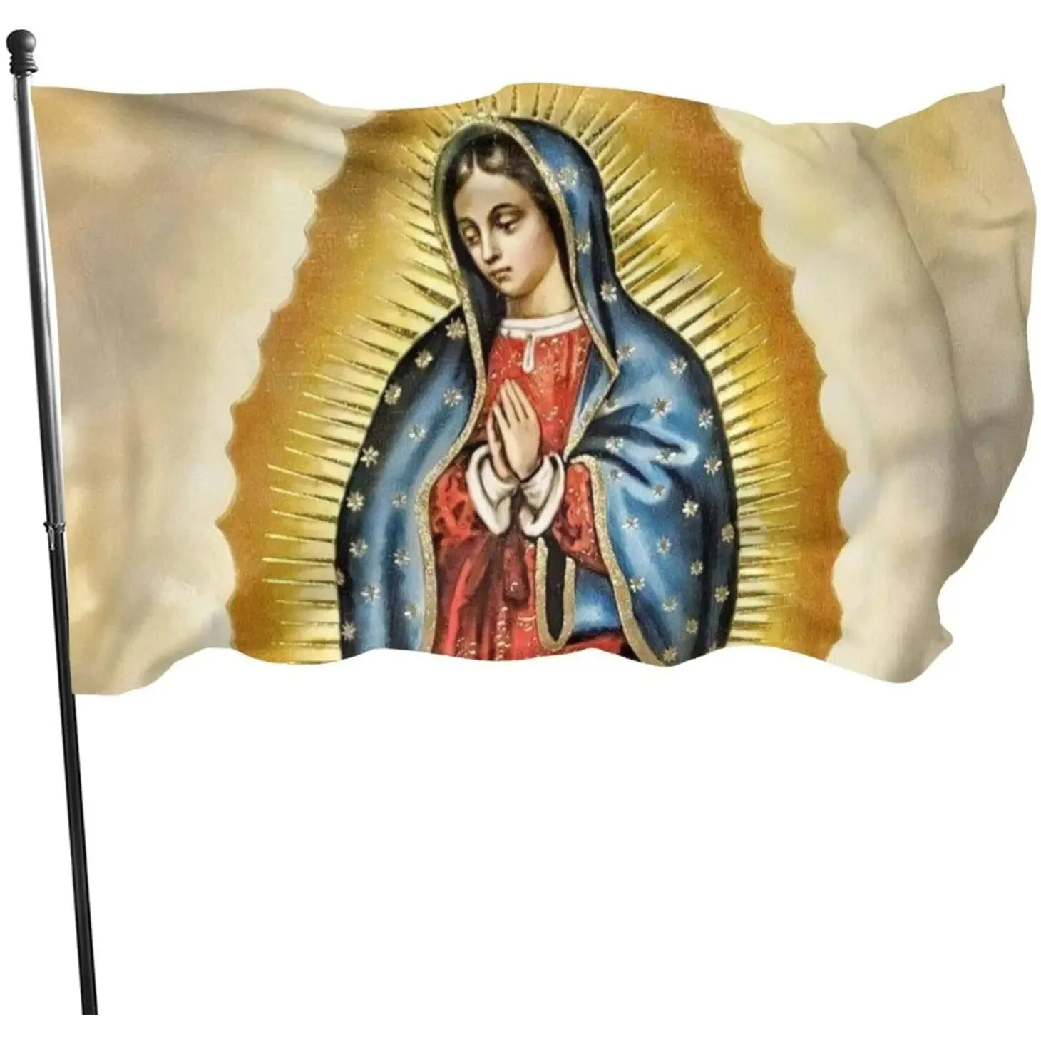 Virgin Mary Our Lady of Guadalupe Flag Outdoors Banner Breeze Flag Fade Resistant Garden Flag