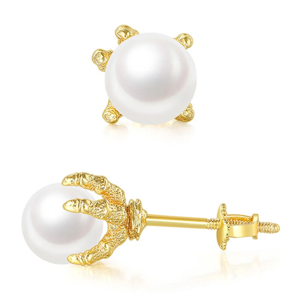 

1Pair Unique Claw Earrings Pearl Studs Men Teen Fashionable Party Accessory Dragon Earrings,claw Earrings for Women