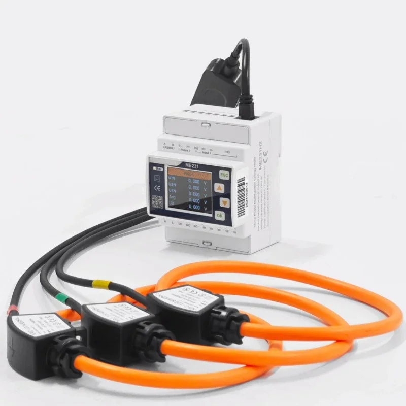 220V rail type smart meter ME231 directly supports Roche coil  current transformer  excluding Roche coil