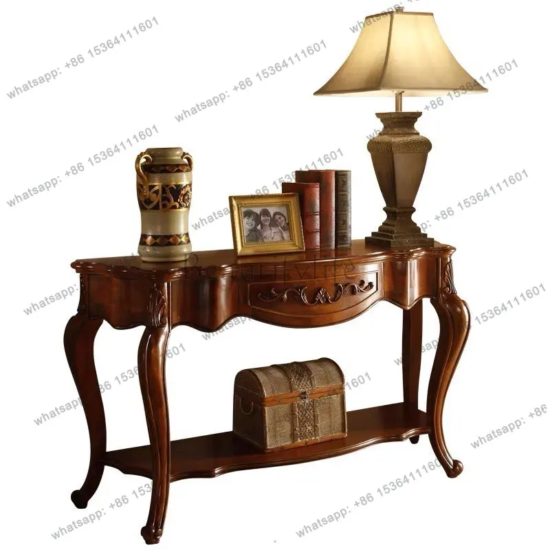 

Американский полукруглый прикроватный столик из массива дерева, декоративный столик-перегородка для гостиной