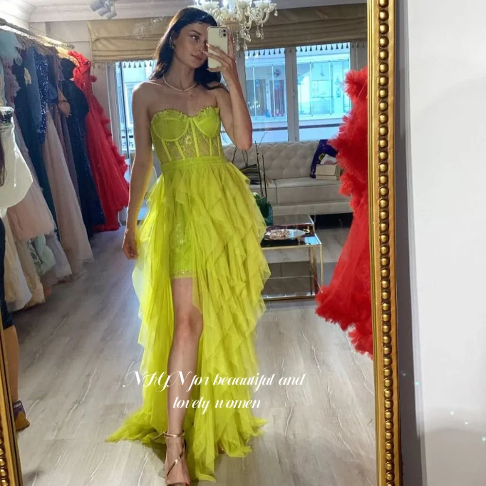 NFYN robe de bal multicouches chérie formelle volants robe de soirée une ligne dentelle robes de soirée pour les femmes personnalisé