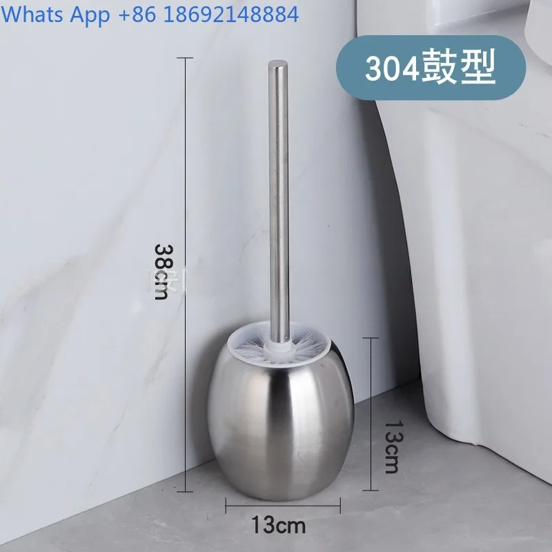 Stainless Steel High-End Bathroom Toilet Brush Storage Rack Spherical Drum-Type Cup Set for Hotels