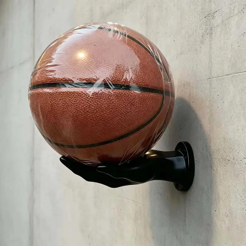 New Hand Shaped Wall Mount Basketball Holder With Sturdy Construction Creative Design For Boys Bedroom Sports Room Display