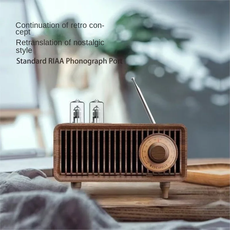 New Wood Grain Retro Speaker Subwoofer Phone Computer Card Insertion USB Flash Drive 3D High Volume Gift Bluetooth Speaker 2026