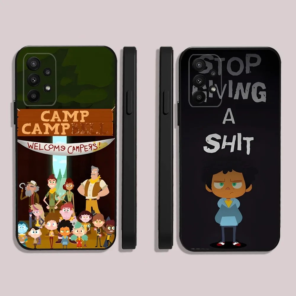 

Cartoon Camp Camp Phone Case For Samsung S24,23,22,30,21,10,9,Ultra,Plus,Lite,FE,5G Black Soft Case