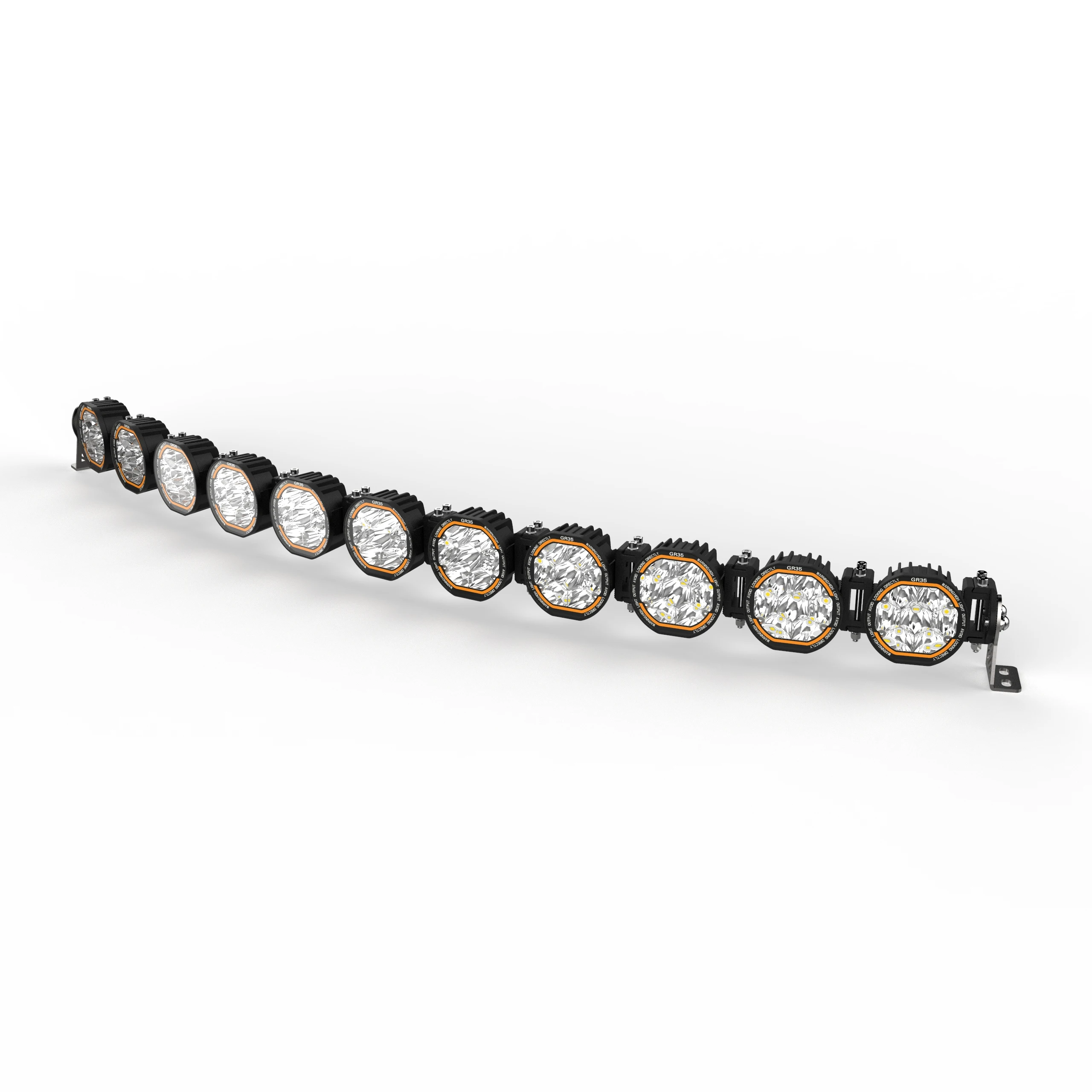 Waterproof Car Roof Top 50inch Single Row Curved Led Light bar Led Offroad UTV Barra  Spliceable Modular Led Light Bars