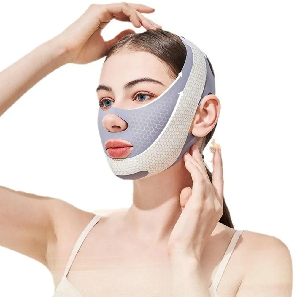 Reusable V Line Lifting Mask Face Slimming Strap Breathable Facial Lifting Belt for Double Chin Reducer Chin Up Bandage Tool - view 5