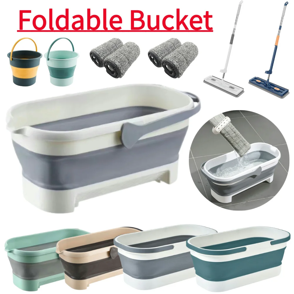 Collapsible Wash Bucket With Wheel Collapsible Bucket With Handle Laundry Basket Space Saving For Camping Traveling Picnic