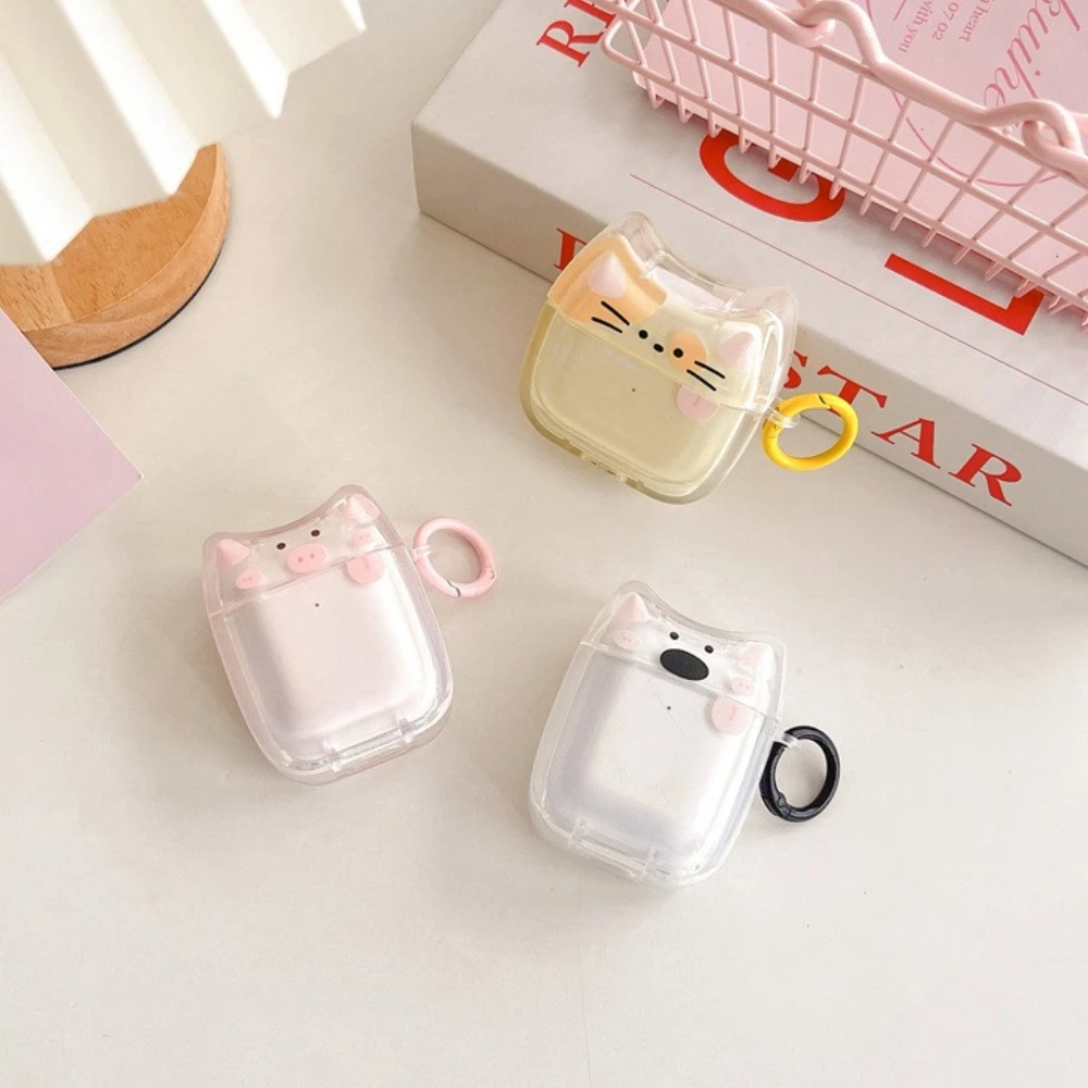 Casing Earphone Hewan Kartun Lucu untuk AirPods 3 2 1 pro pro2, Penutup Pelindung Anjing Anak Anjing Kucing Kotak Pengisi Daya Bluetooth Nirkabel