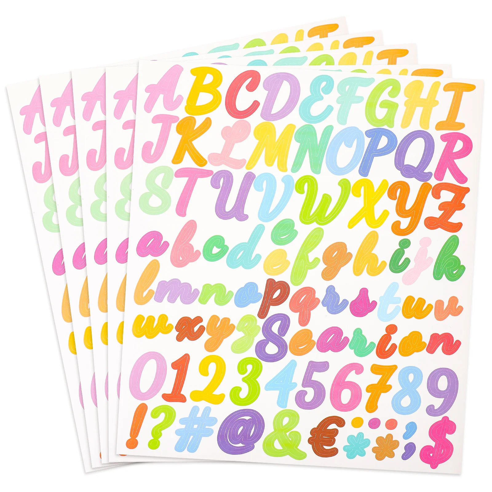 

5Pcs Letter Number Stickers Colorful Self Adhesive Alphabet Decals for Crafts Scrapbooks DIY Journal Supplies Alphabet Decals