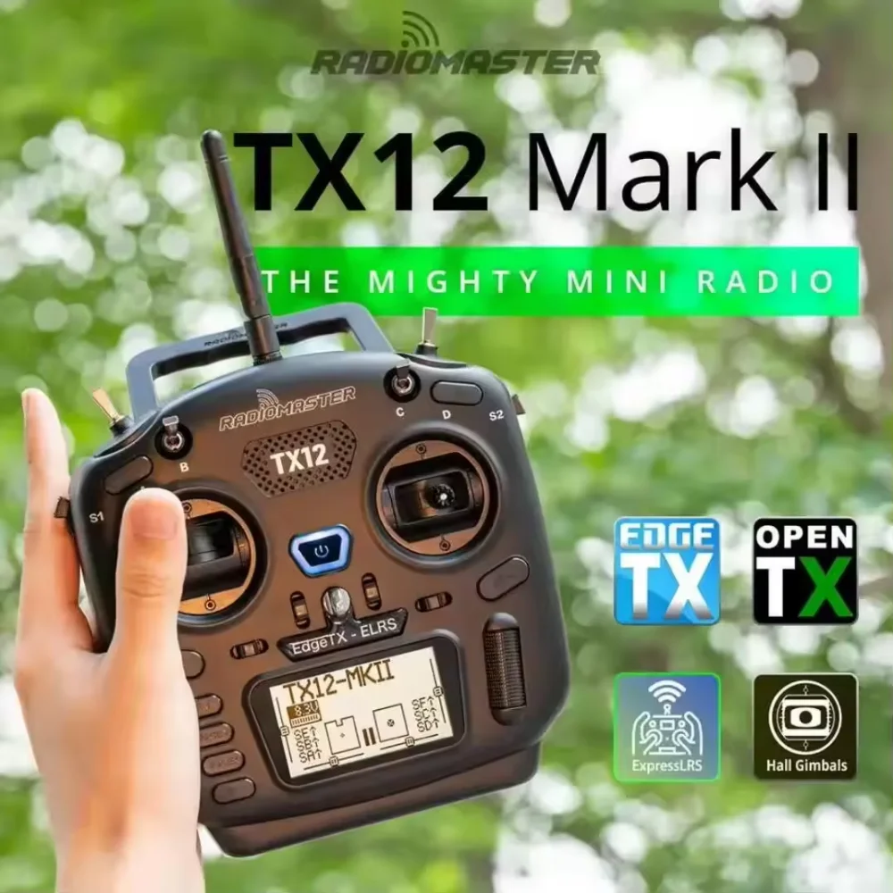 RadioMaster TX12 MKII MK2 Mark 2 CC2500 2.4G / ExpressLRS ELRS 16CH EdgeTX / OpenTX Remote Control Transmitter For FPV Drone