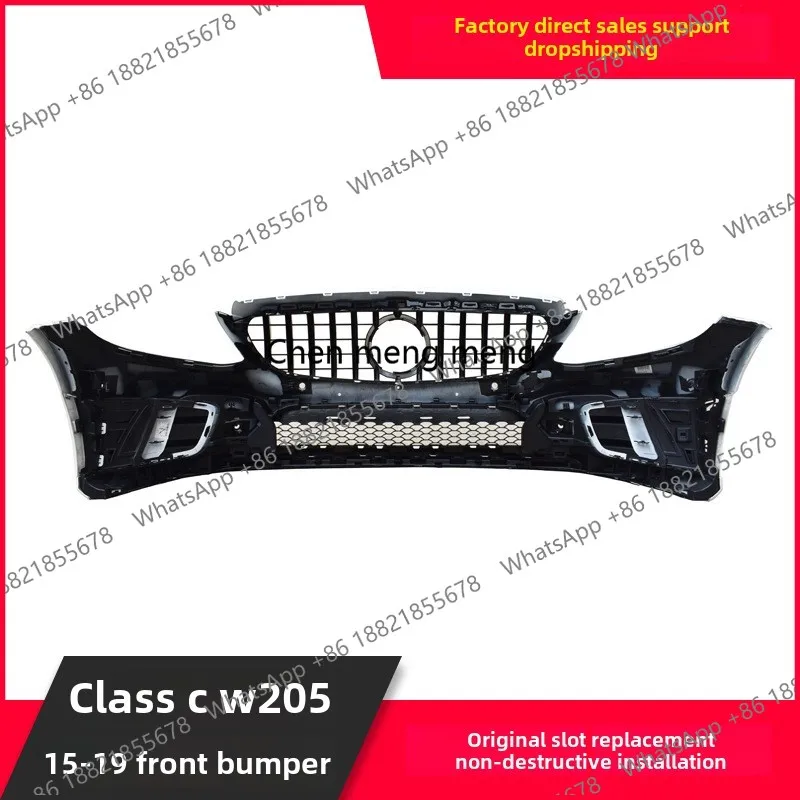 NEW High Quality New C-Class 43 Front Bumper Assembly 15-19 W205 C180 C200 C260 C300 AMG Style Rear Plastic Bumpers Used for Car 4
