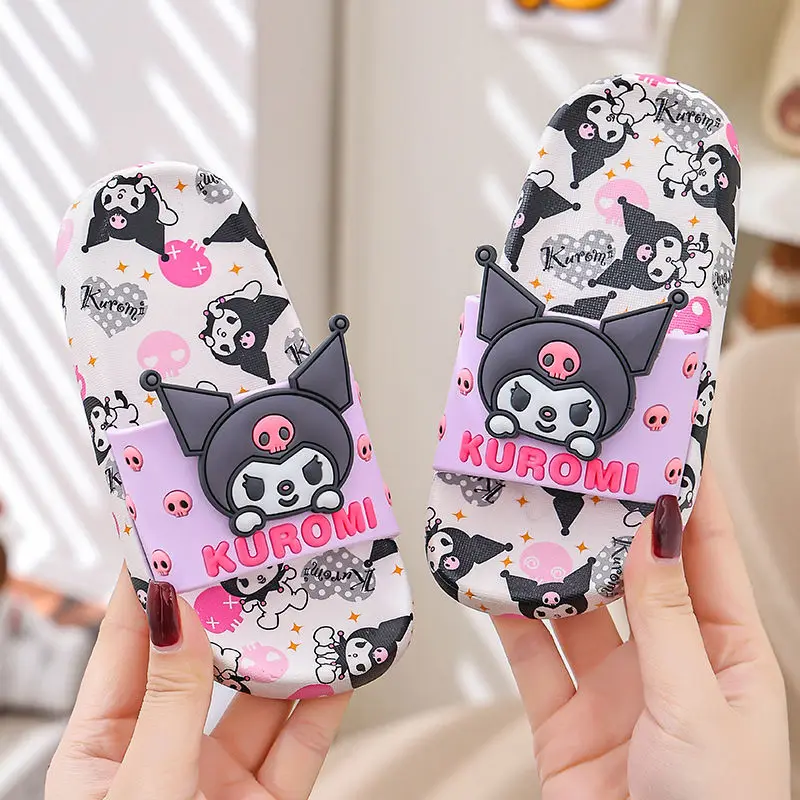 Neue Sanrio Animation Kawaii Hallo Kitty Kuromi meine Melodie Cinna moroll Hausschuhe süße Kinder Sommer rutsch feste Mädchen Hausschuhe Geschenk