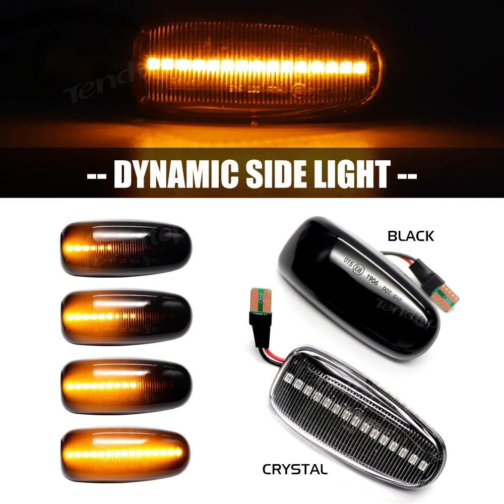 2Pcs LED Dynamic Side Marker Turn Signal Lights Indicator Lamps  For Mercedes-BENZ E-Class W210 C-Class W202 W208
