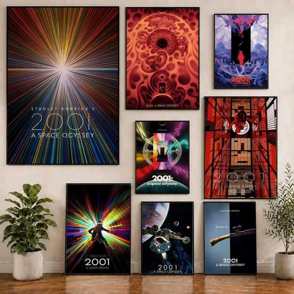 Movie A S-Space O-Odyssey Poster Pvc HD Peel and Stick Modern poster Home Office Living Room Dining Room Wall Decor