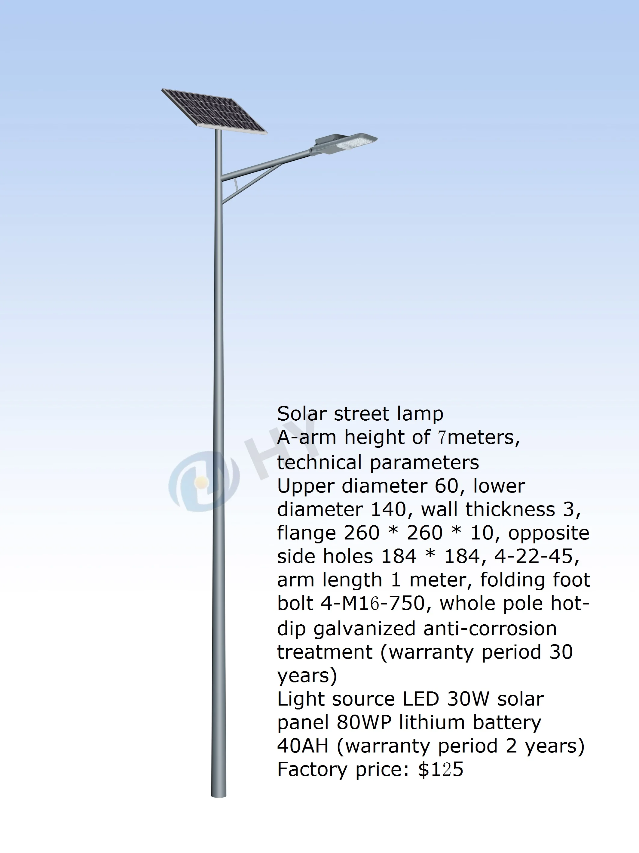 Outdoor Waterproof LED Solar Street Light DIY Lighting Mode Remote Control IP65 Rating Aluminum Lamp Body for Road Application