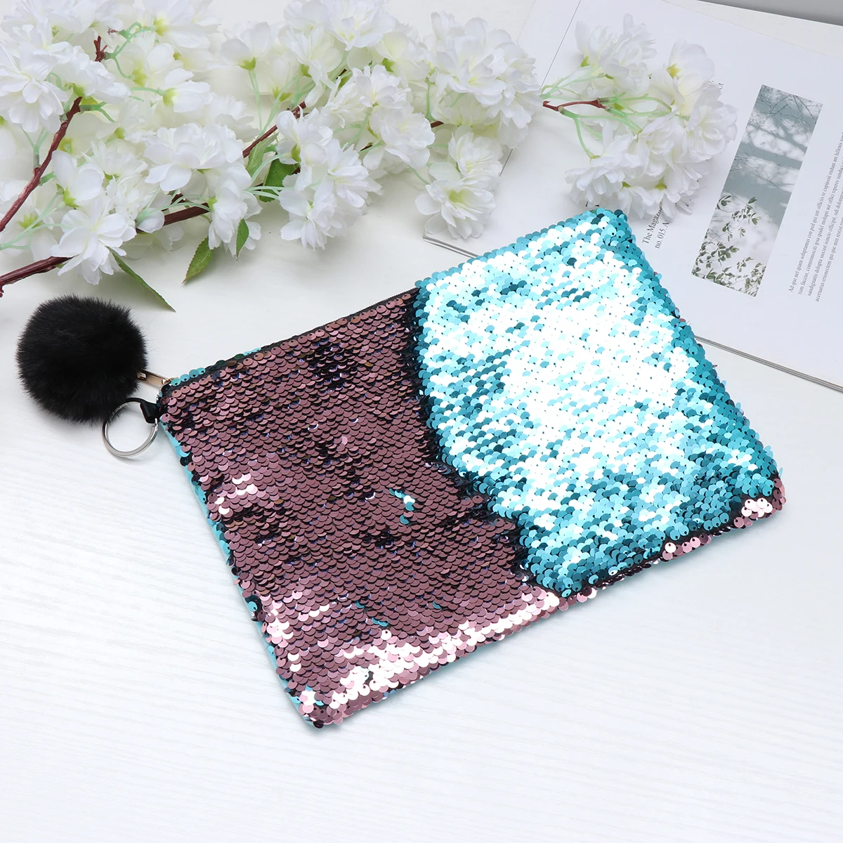 

Sequin Bag Women Multifunction Pencil Case Bag Coin Purse Wallet Mermaid Bags Lady Makeup Storage Travel