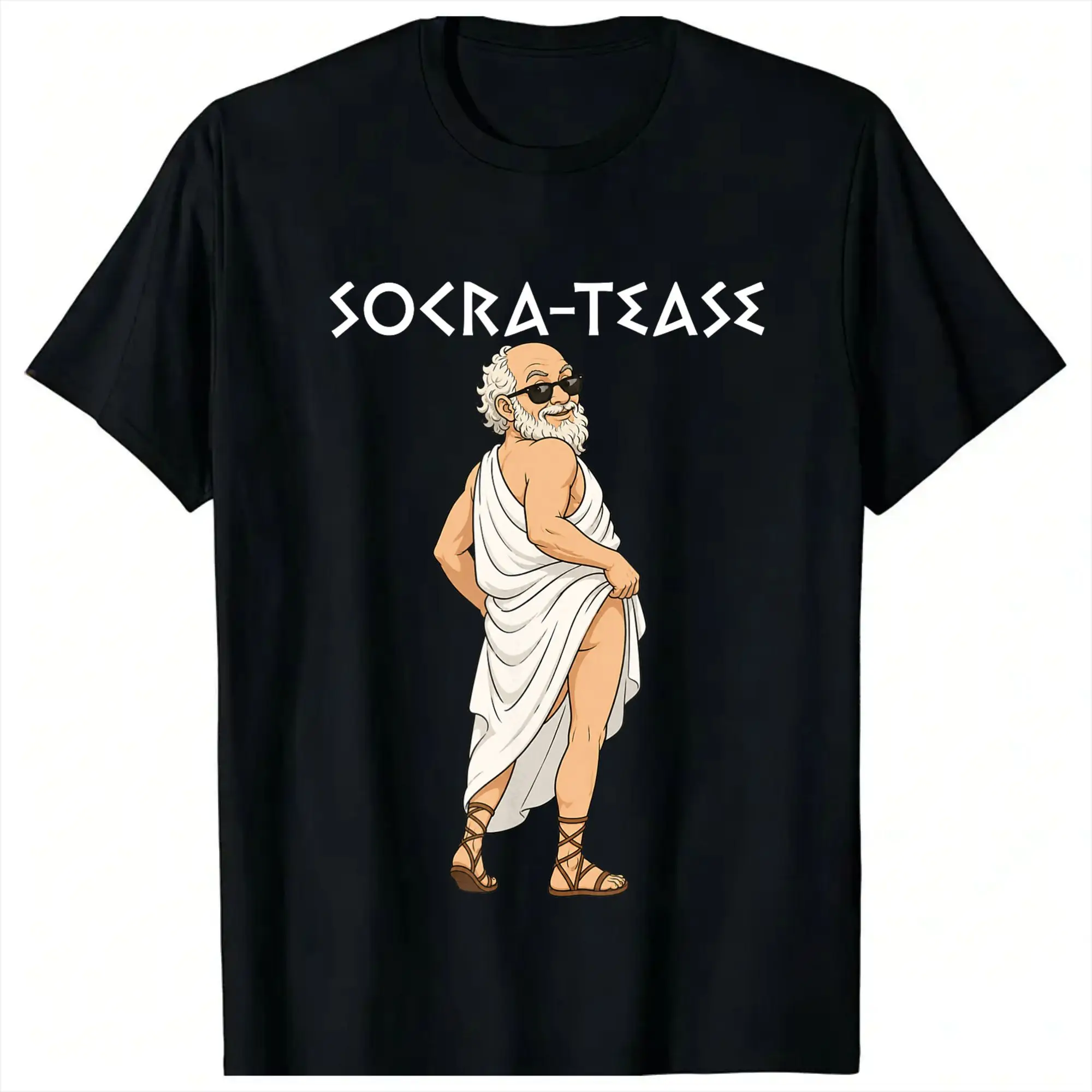 T-Shirt amusant pour hommes, avec citation de Socrate, à col rond, style Harajuku, grande taille, vêtements bon marché