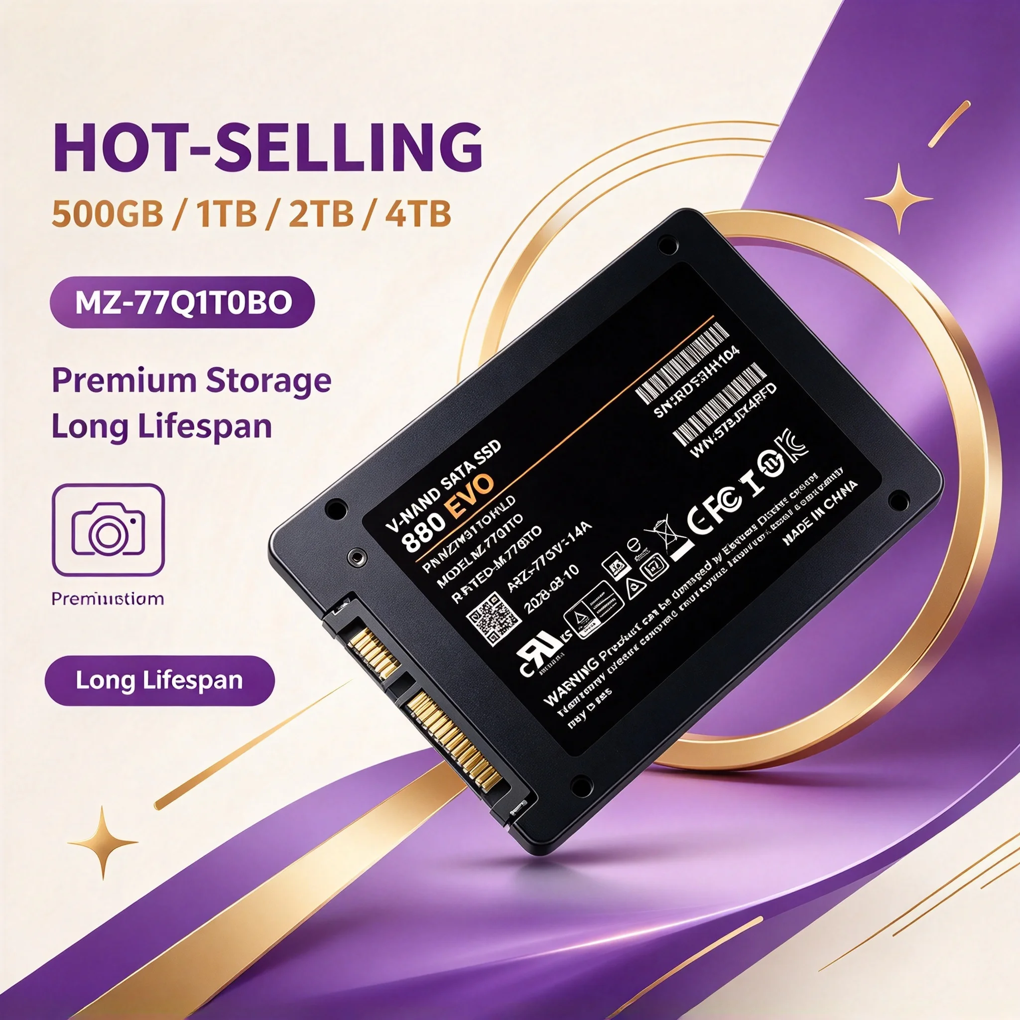 2.5 Inch 880 EVO SSD 500GB 1TB 2TB 4TB Original SATA3 High Speed Inside Solid State Disk Laptop Microcomputer Desktop Super