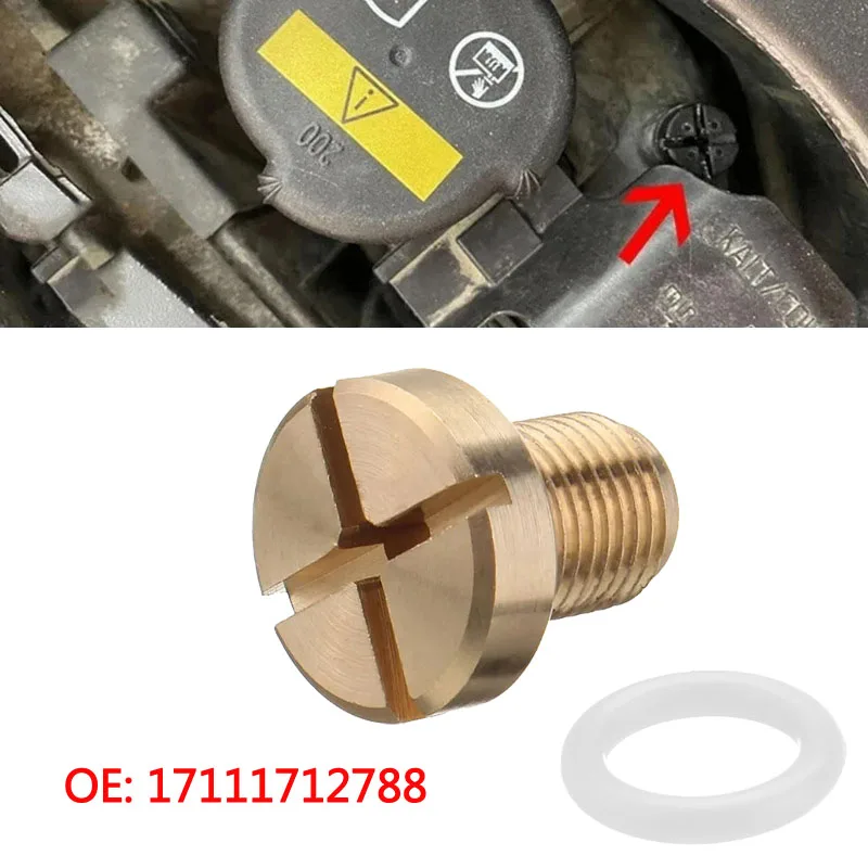 Durable Brass Coolant Expansion Screw Reliable Water Drainage Screw 17111712788 Replacement Suitable For BMW E36 E39 E46 MINI