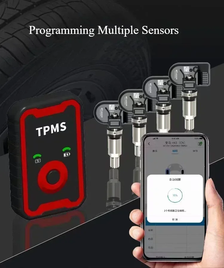 Programable TPMS Sensors 2 in 1 433MHz+315MHz Support Programing with CELL PHONE