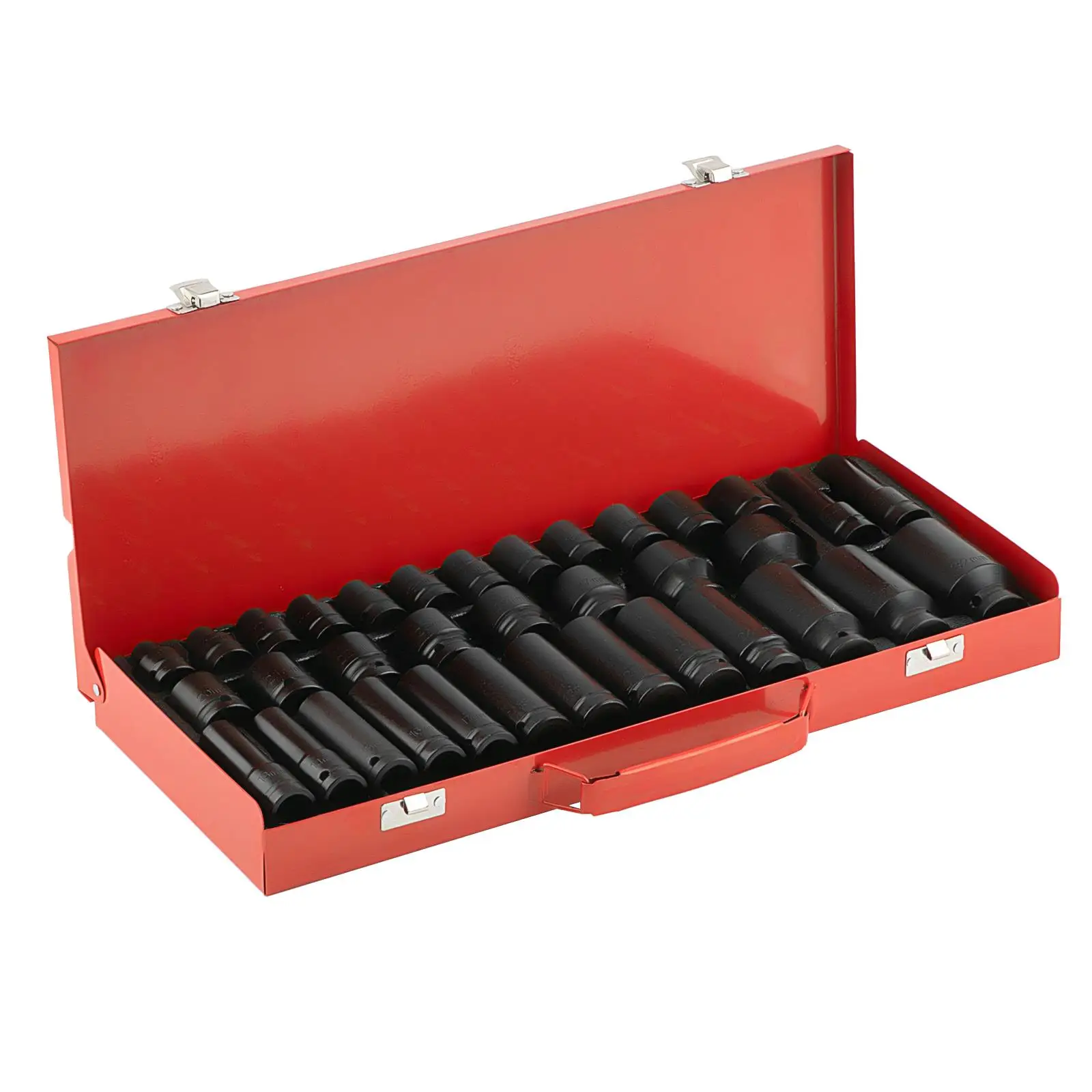 35PCS 1/2 Deep Impact Socket Set - 6-Point Metric Garage Tools (8mm-32mm) for Auto Repair