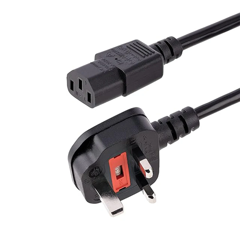 UK Power Cord IEC320 C13 Plug 1.5m Extension Cord Power Supply Cable For PC Computer Monitor Printer Laptop Projector TV Charge