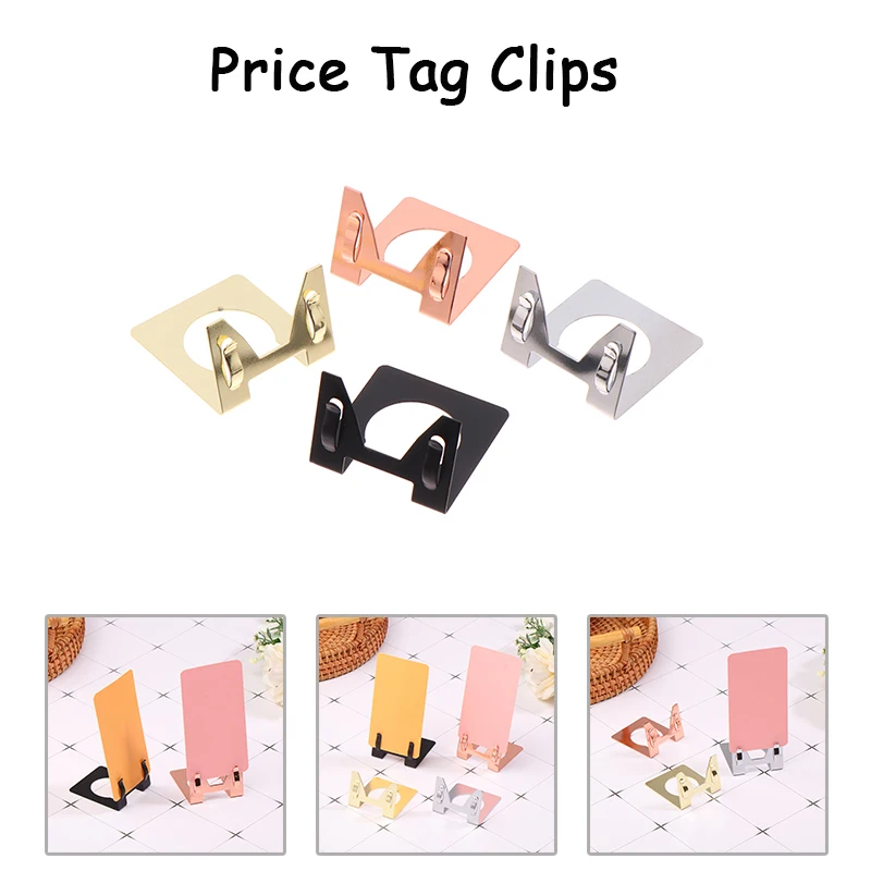 Metal Price Tag Label Clip Table Top Number Snap Food Name Card Sign Holder For Retailing Store Supermarket