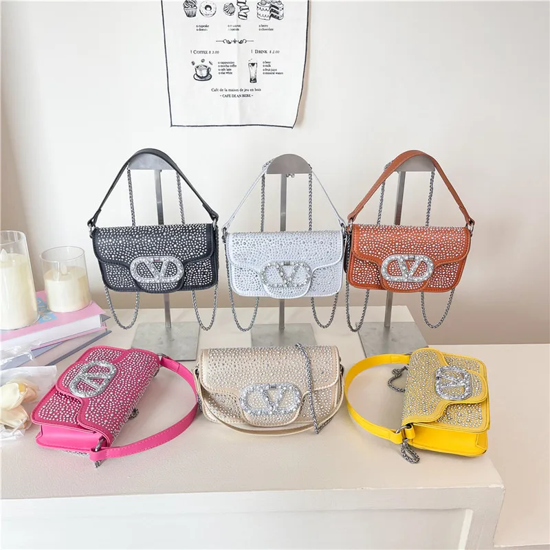 

2025 Luxury Crystal-Embellished Evening Bag Women Sparkling Shoulder Crossbody Purse Rhinestone Party Clutch Small Square