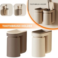 Toothbrush Rack Punch-free Wall-mounted Mouthwash Cup Toothbrush Cup Innovative Toothbrush Storage Rack No Hole Light Luxury