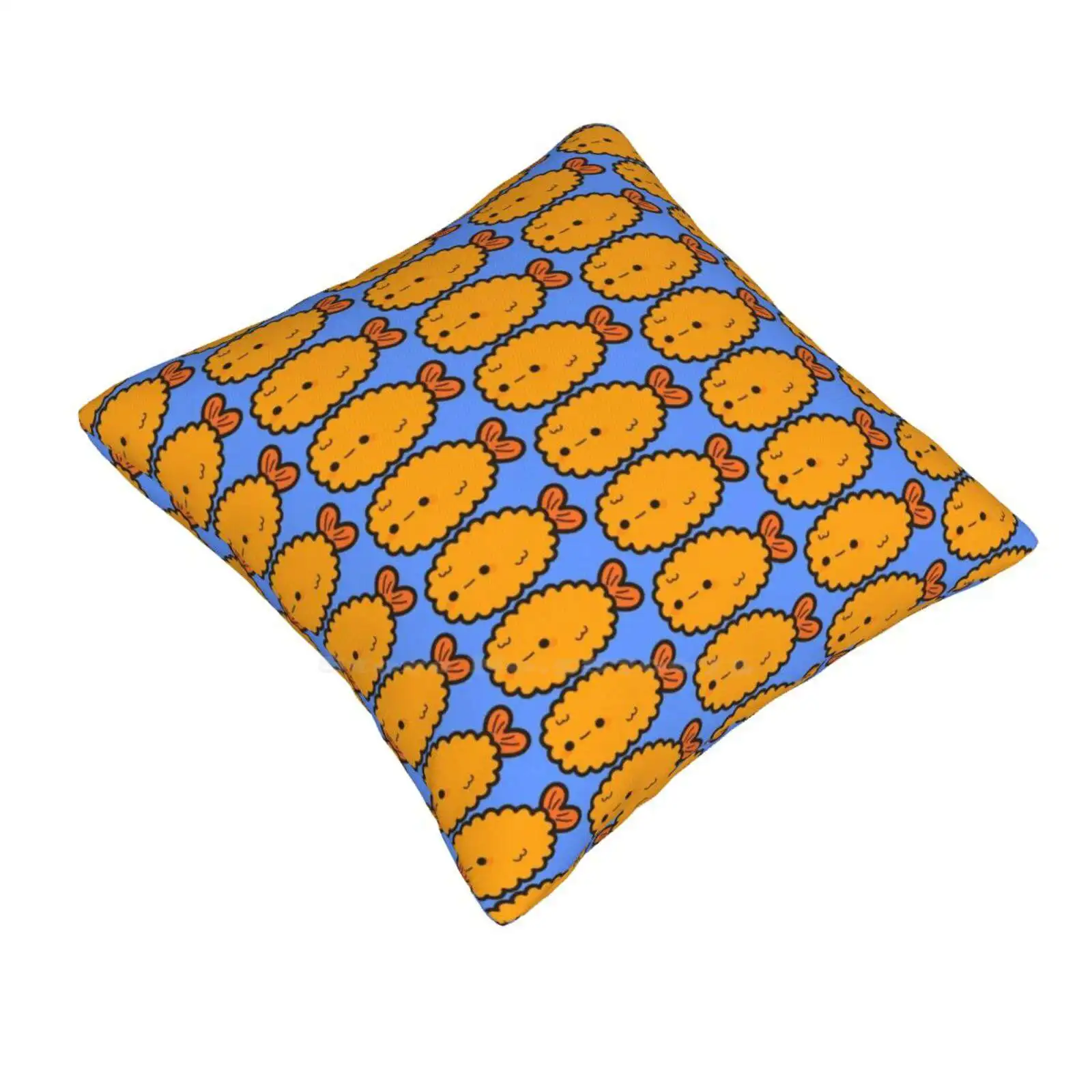 Cute Prawn Tempura Home Sofa Car Cushion Cover Pillowcase Cute Kawaii Sweet Food Yummy Nommy Prawn Tempura Silly Adorable Vector