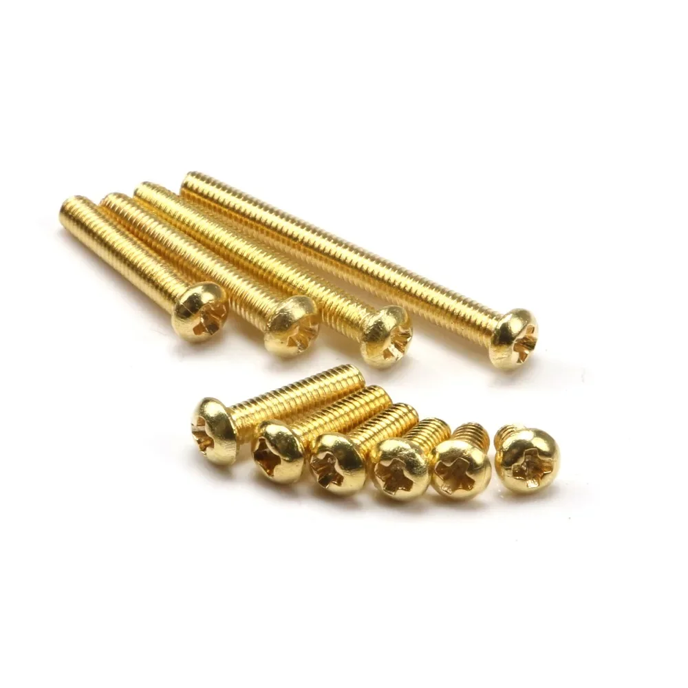 20pcs M3*4/5/6/8/10/12/16/20/25/30mm Brass Cross Recessed Pan Head PM Screws Phillips Screws