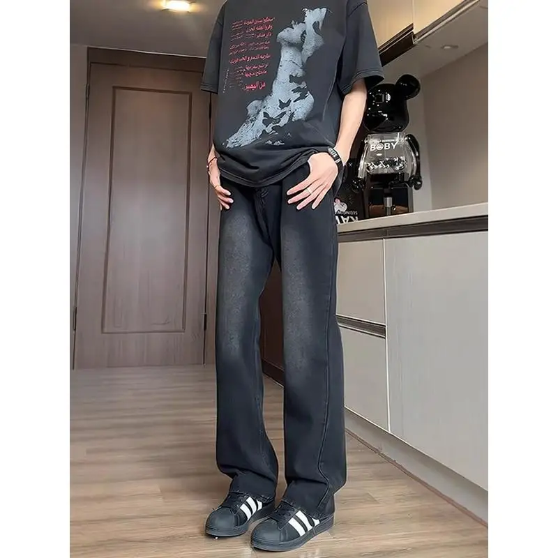 

Мужские джинсы Bla adient Flared Jeans с прямыми штанинами, винтажные, в американском стиле High Street, Cleanfit, длинные брюки, осенняя мода, молодежные, C...