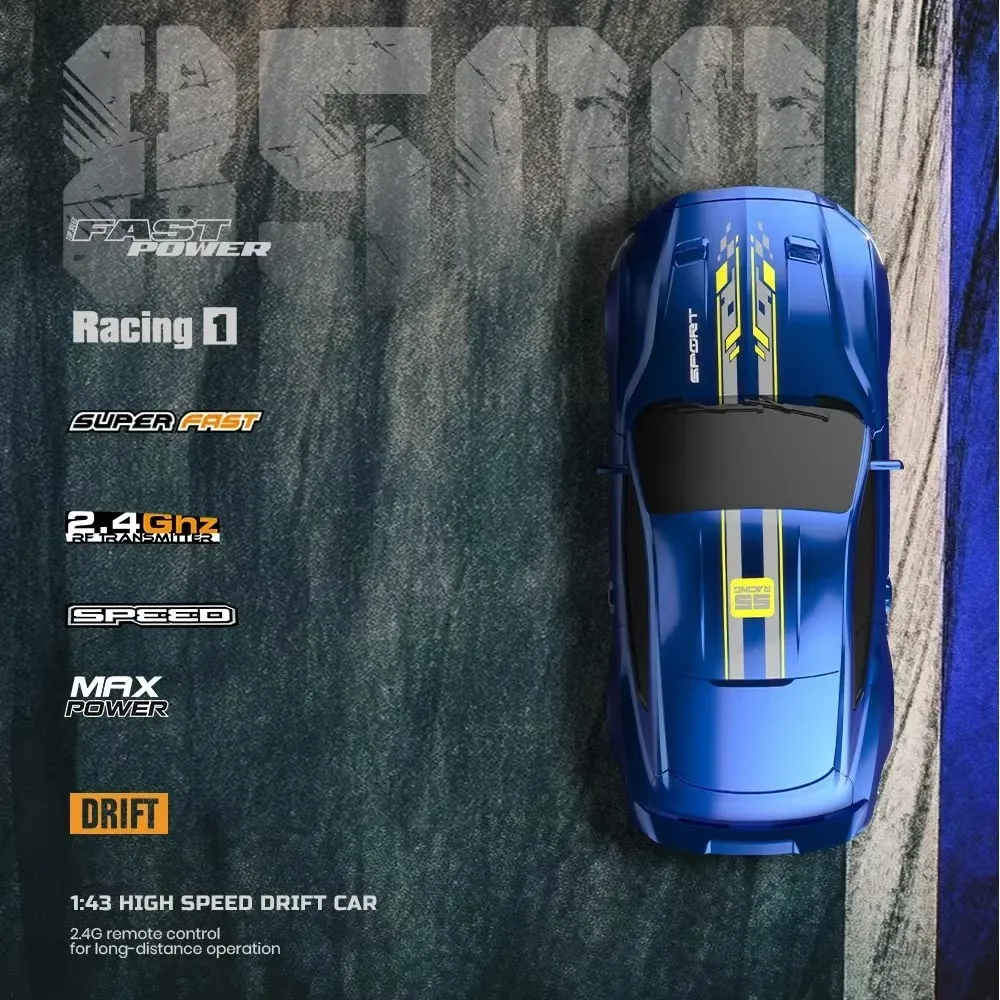 1/43 2.4G عالية السرعة الانجراف Rc سيارة 4WD سيارة التحكم عن بعد أربع عجلات محرك راديو التحكم البسيطة GTR سباق نموذج الصبي لعبة الهدايا #6