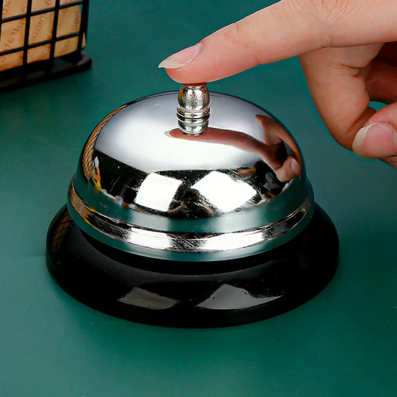 Vintage Metal Service Bell Counter Desk Bell For Restaurant, Hotel, Game Show, Coffee Shop Multifunctional Portable Hand Bell